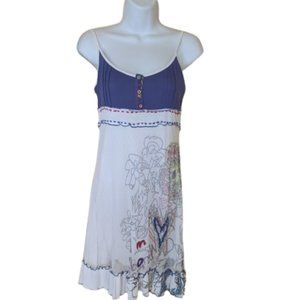 White and Blue Summer Dress Size Large